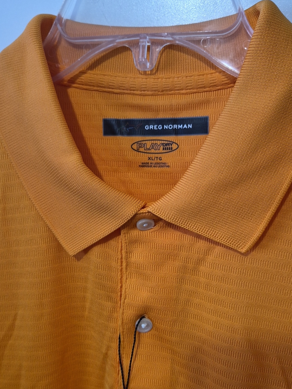 Greg Norman Collection Men's Golden Orange PlayDry Golf Polo Shirt Sz XL